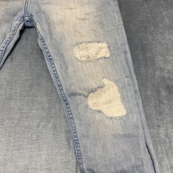 RSQ Seattle Skinny Tapered Jeans Mens 33x30 Blue Denim Cotton Stretch Distressed - Picture 8 of 16